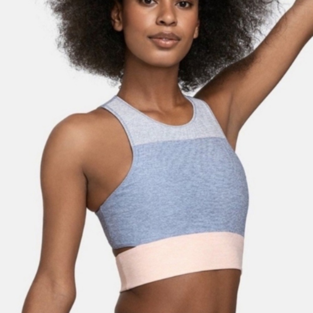 Outdoor Voices Blue and Pink Sports Bra